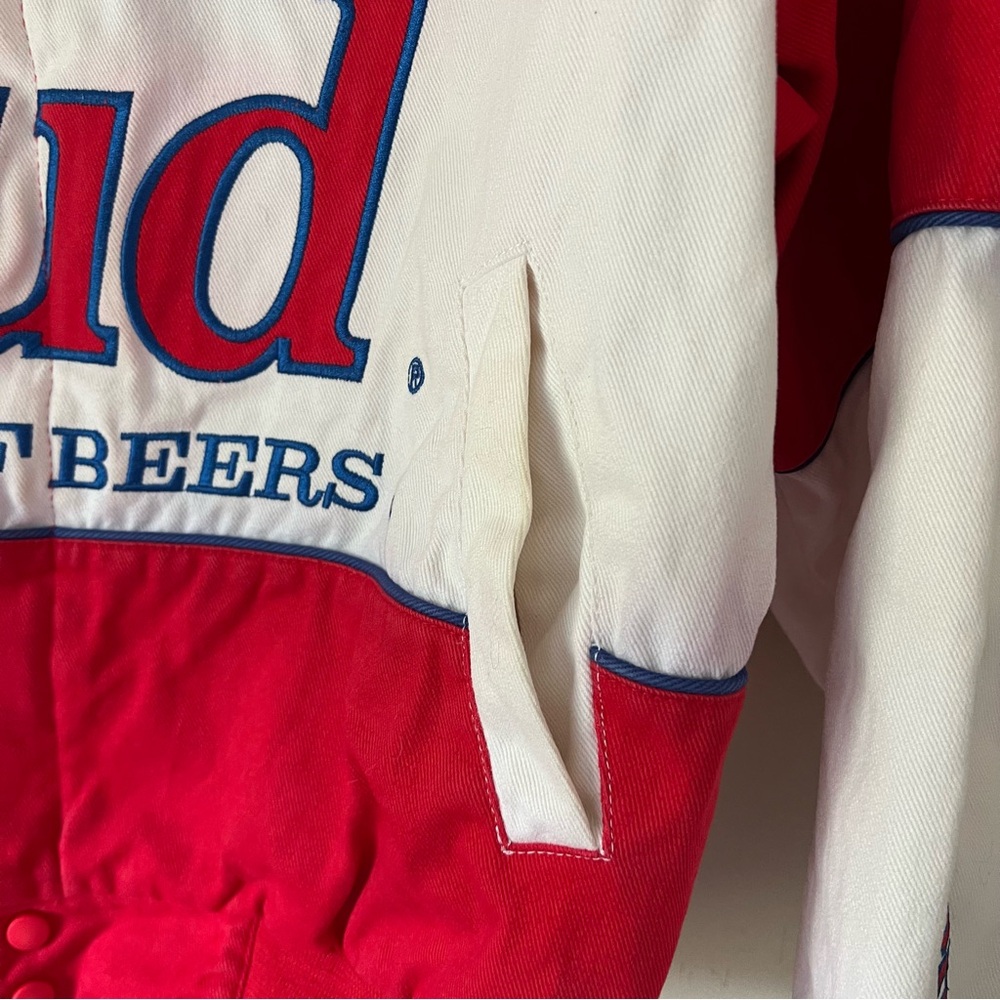 Vintage Budweiser Racing Jacket 90s NASCAR - Picture 5 of 13